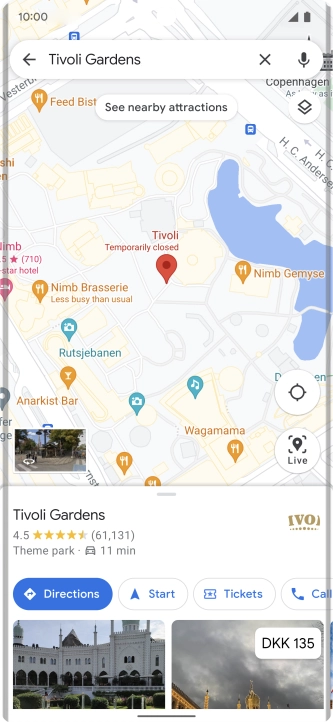 Press the destination at the bottom of the screen.