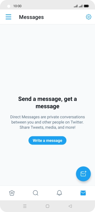 Press the new message icon. Press the new message icon.