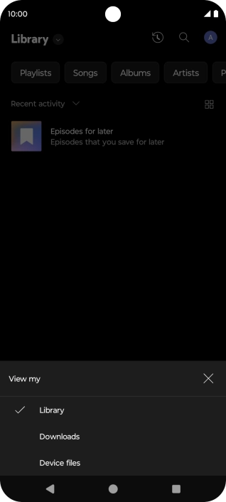 Press the required category and go to the required audio file.