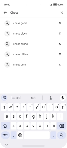 Key in the name or subject of the required app and press the search icon.