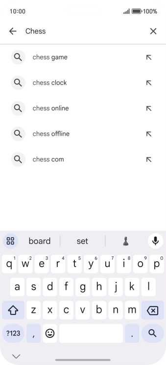 Key in the name or subject of the required app and press the search icon.