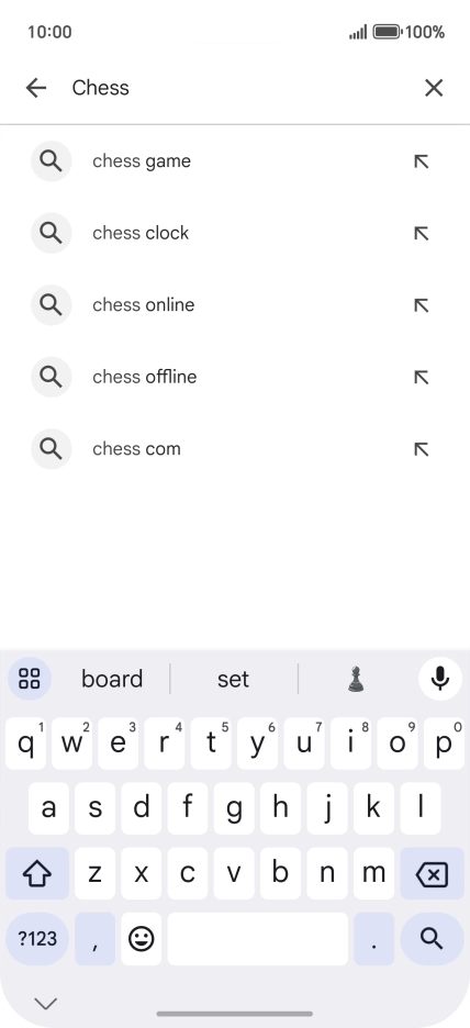 Key in the name or subject of the required app and press the search icon.