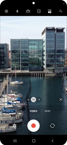 Press the video light icon.