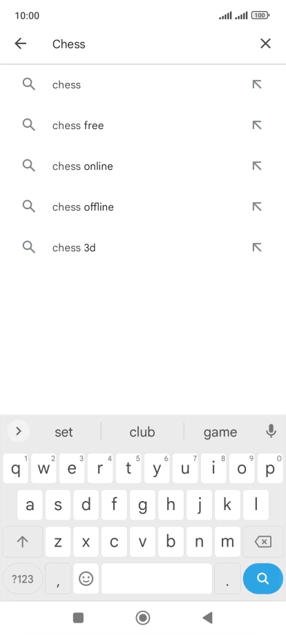 Key in the name or subject of the required app and press the search icon.