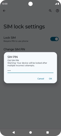 Key in your current PIN and press OK. Key in your current PIN and press OK.