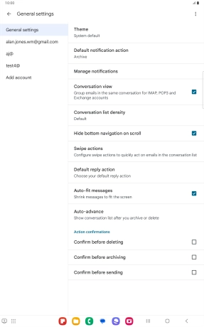 Press the required email account.
