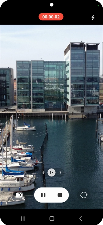 Press the stop icon to stop recording.