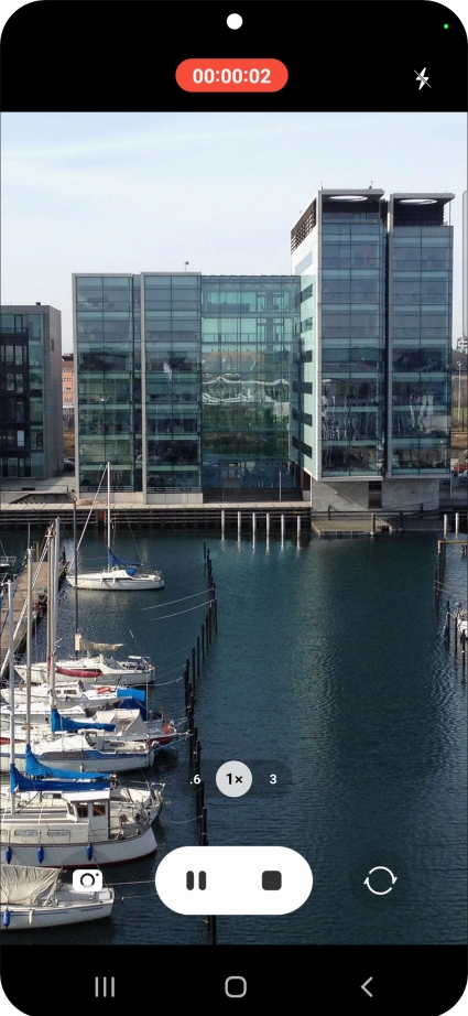 Press the stop icon to stop recording.