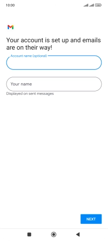 Press Your name and key in the required sender name.