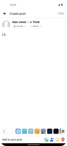 Write the required text and press POST.