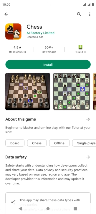 Press Install and follow the instructions on the screen to install the app.