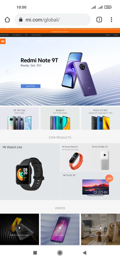 Press the address bar.