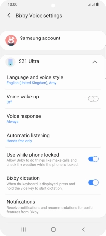 Follow the instructions on the screen to select the required settings.