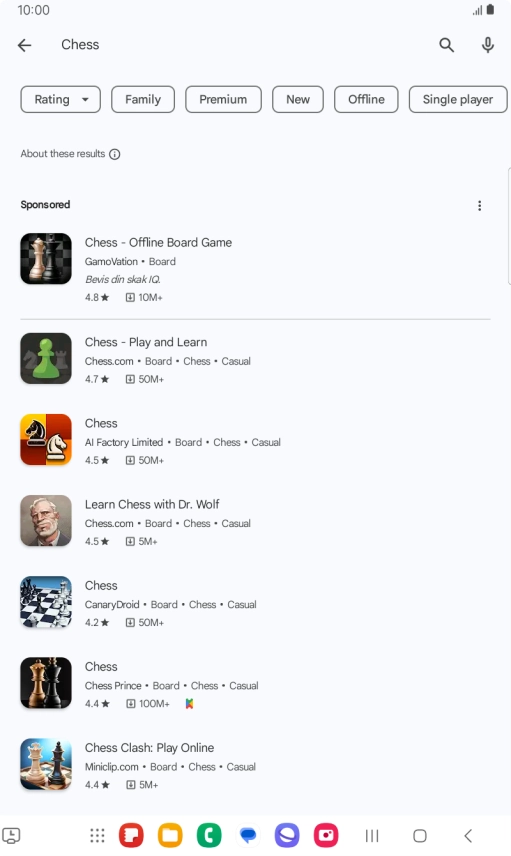 Press the required app. Press the required app.