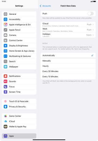 If you turn off the function, press the required setting.
