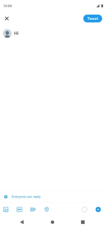 Write the required text and press Tweet.