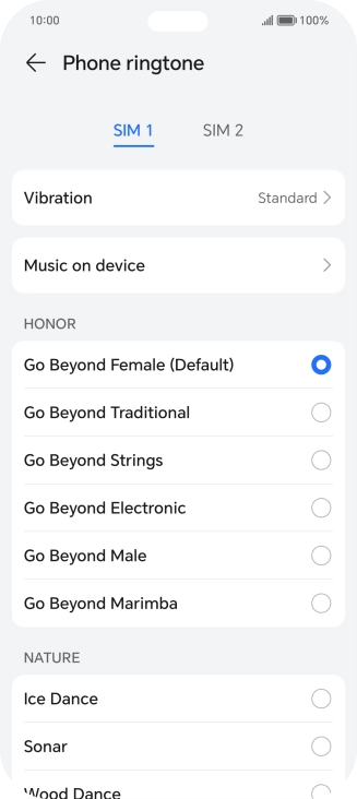 Press the required ring tones to hear them.