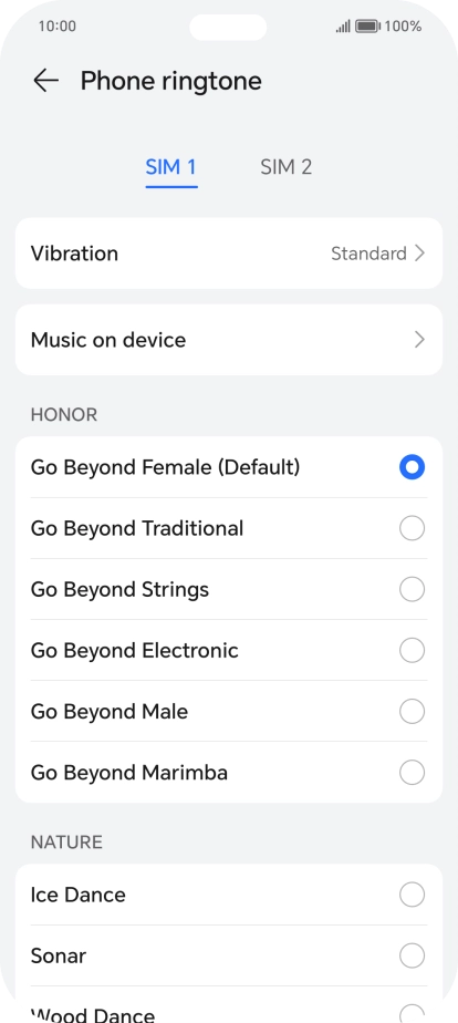 Press the required ring tones to hear them.