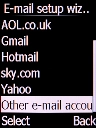 Select Other e-mail accounts and press the Left selection key.