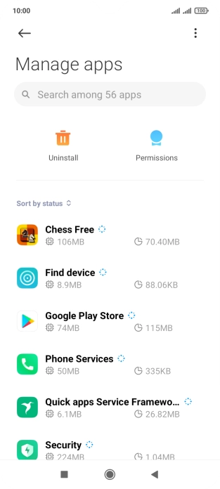 Press the required app. Press the required app.