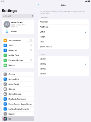 Press the required accent.