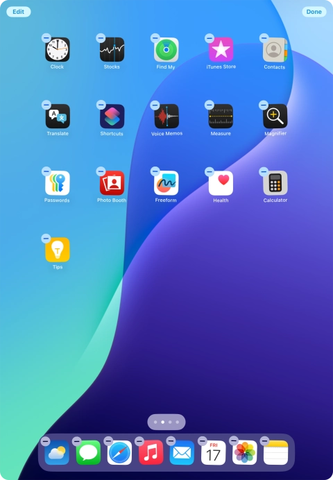To remove an application from Dock, press and hold the required application and drag it upwards from Dock.
