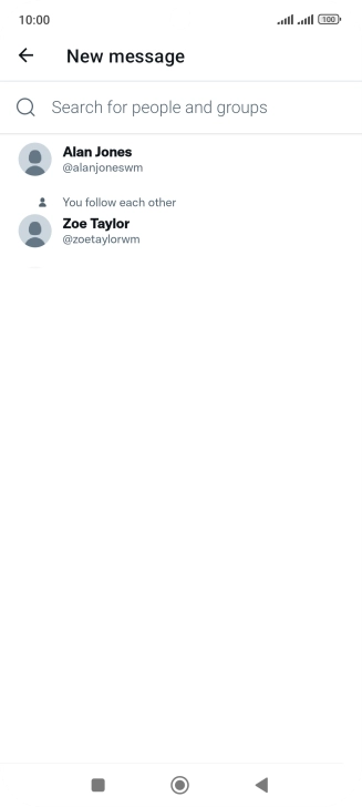 Press the search field.