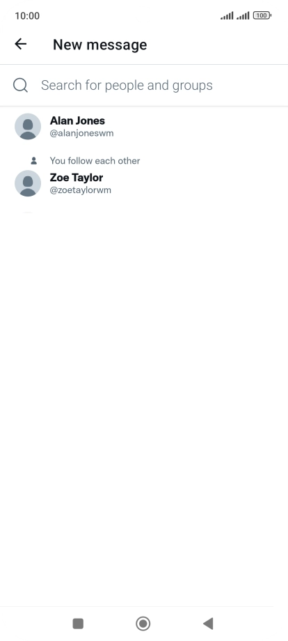 Press the search field.