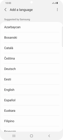Press the required language. Press the required language.