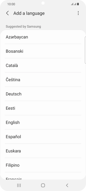 Press the required language. Press the required language.