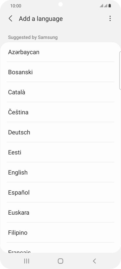 Press the required language. Press the required language.