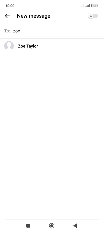 Key in the first letters of the recipient's name and press the required contact.