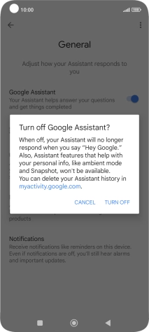 If you turn off the function, press TURN OFF.