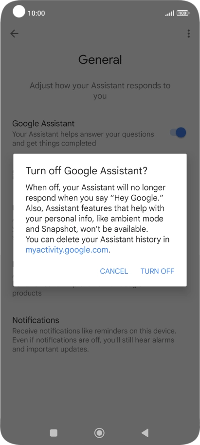 If you turn off the function, press TURN OFF.