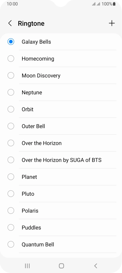 Press the add ring tone icon. Press the add ring tone icon.