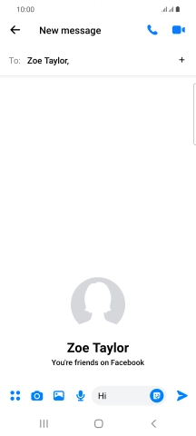 Write the required message and press the send icon.