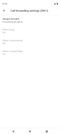 Press the required divert type. Press the required divert type.