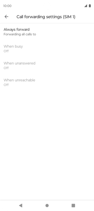 Press the required divert type. Press the required divert type.