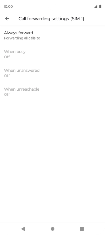 Press the required divert type. Press the required divert type.