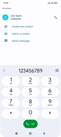 Key in the required number and press the call icon.