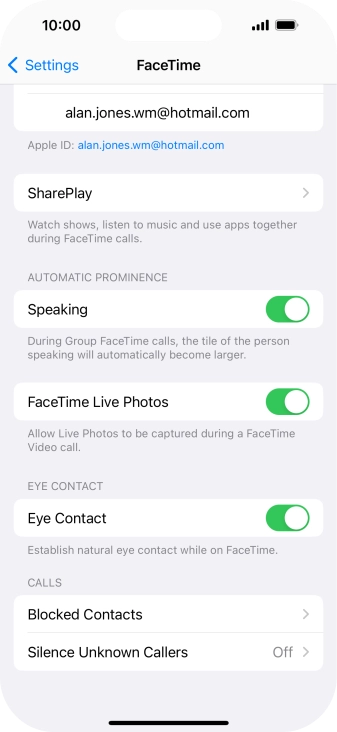 Press Blocked Contacts.