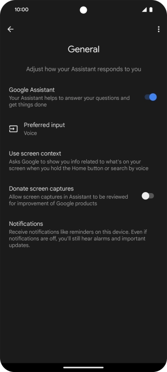 Press the indicator next to 