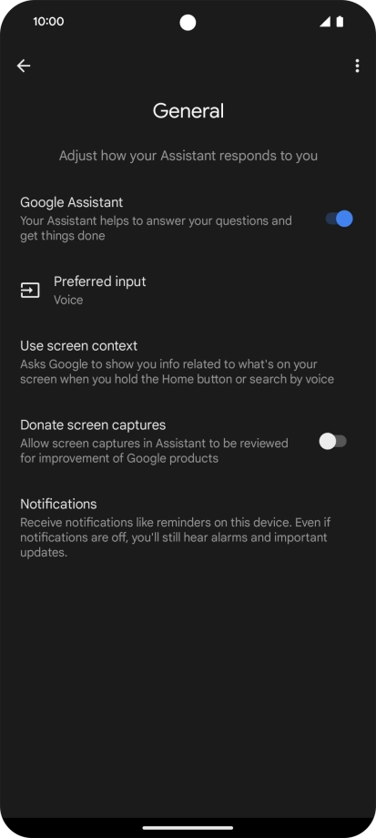 Press the indicator next to 