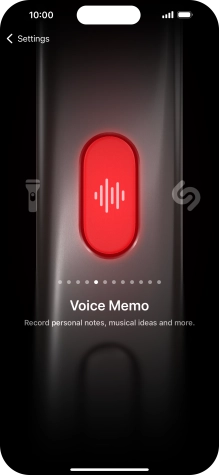 Slide your finger right or left on the screen to select the required function. Slide your finger right or left on the screen to select the required function.