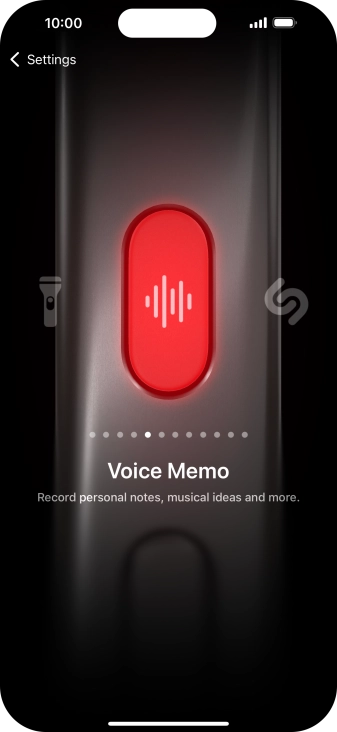 Slide your finger right or left on the screen to select the required function. Slide your finger right or left on the screen to select the required function.