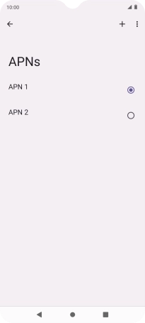 Press the field next to the data connection to activate it.