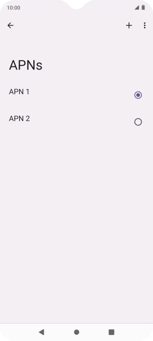 Press the field next to the data connection to activate it.