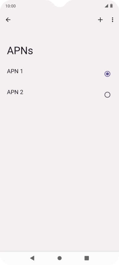 Press the field next to the data connection to activate it.