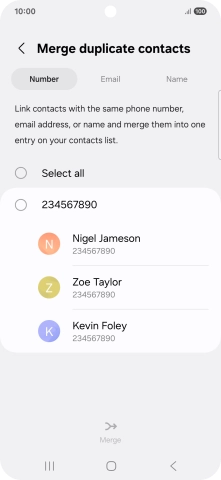 Press the field next to the required number.