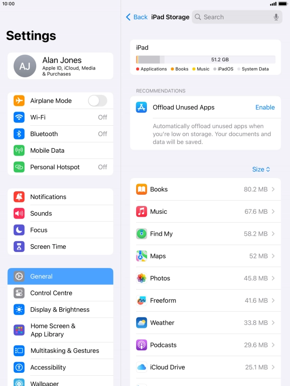 Press the required app.